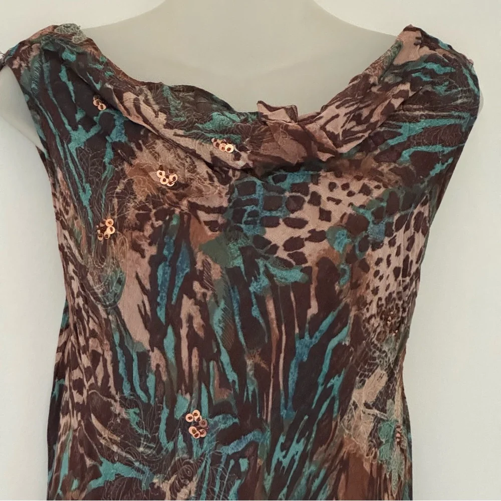 LOLA P- Floral bohemian cowl neck swing dress. XL - Picture 4 of 12